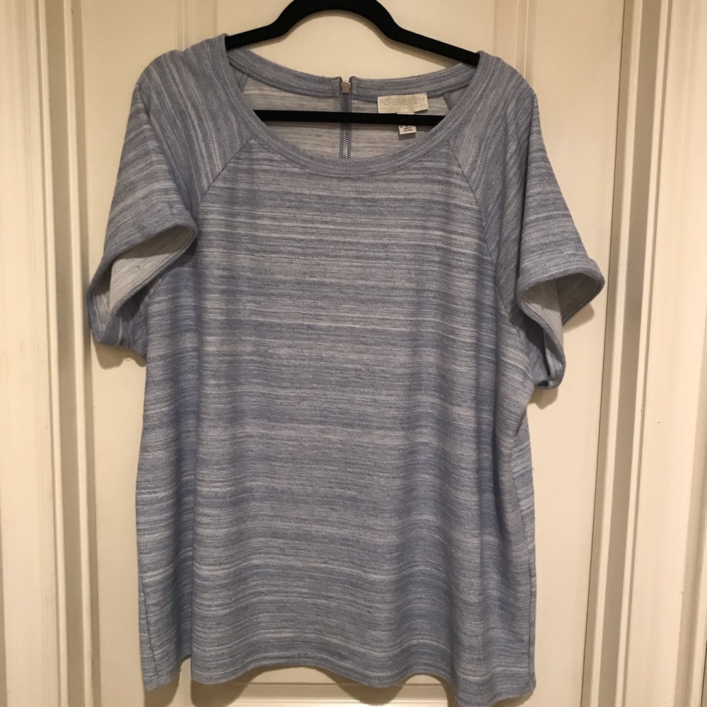 NWOT Forever21 Blue/White Terry Like Top